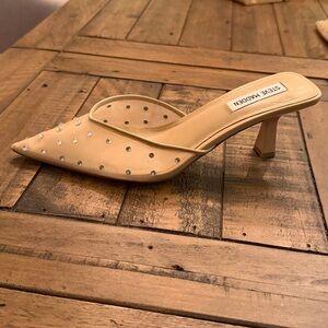 Steve Madden sheer nude Bling Studded Mule